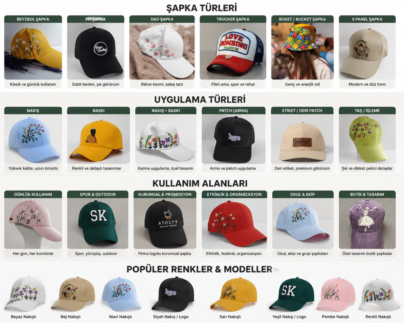 şapka imalatı, logolu şapka